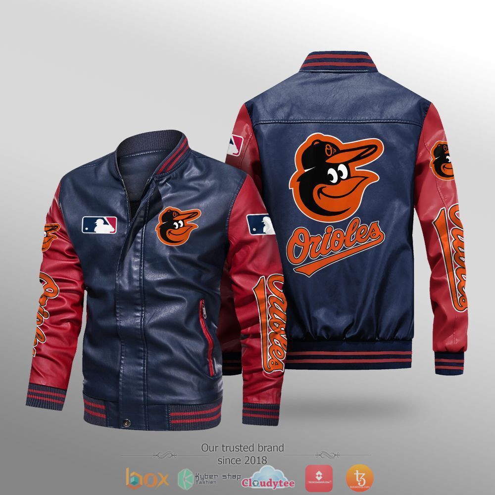 MLB Baltimore Orioles Leather bomber jacket 1