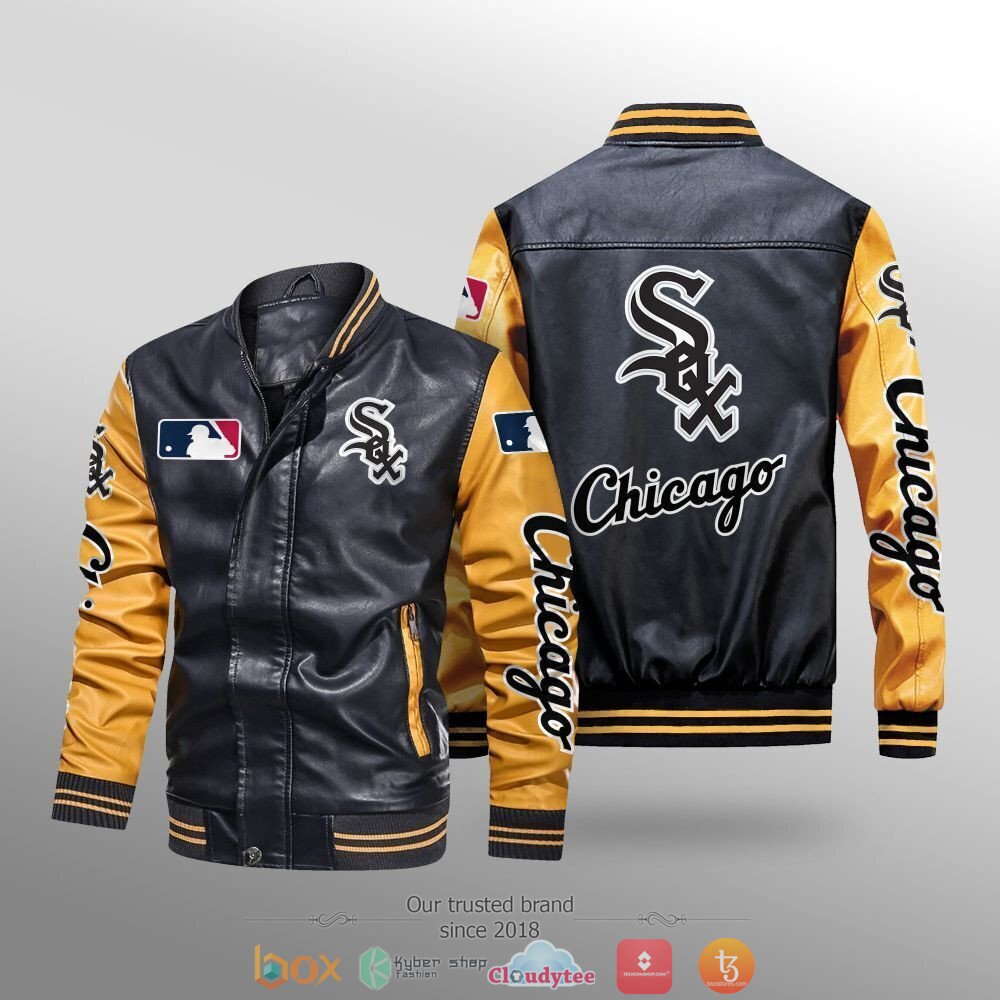Chicago White Sox MLB Leather bomber jacket 3 MLB Chicago White Sox Leather bomber jacket 1 2