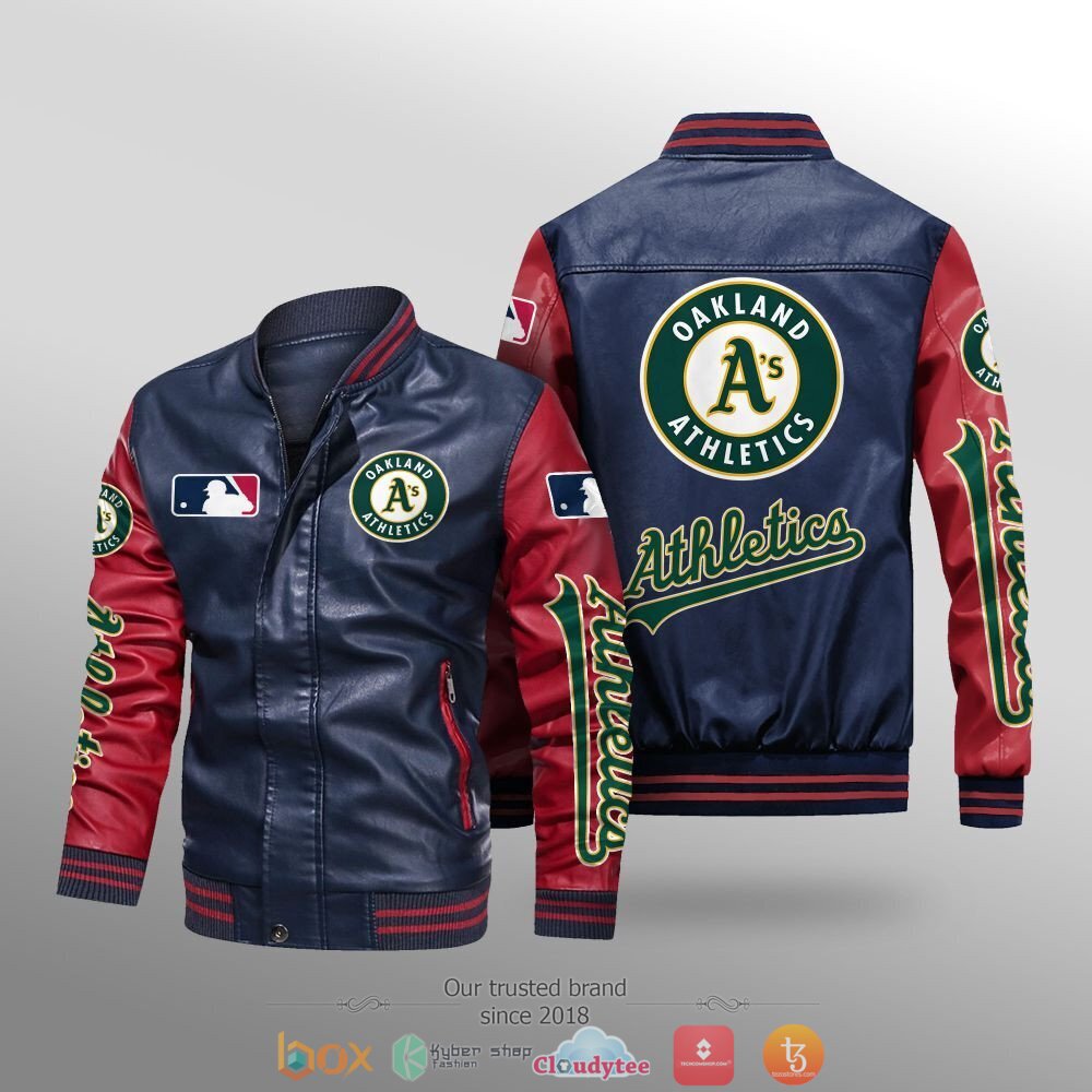 MLB Oakland Athletics Leather bomber jacket 1