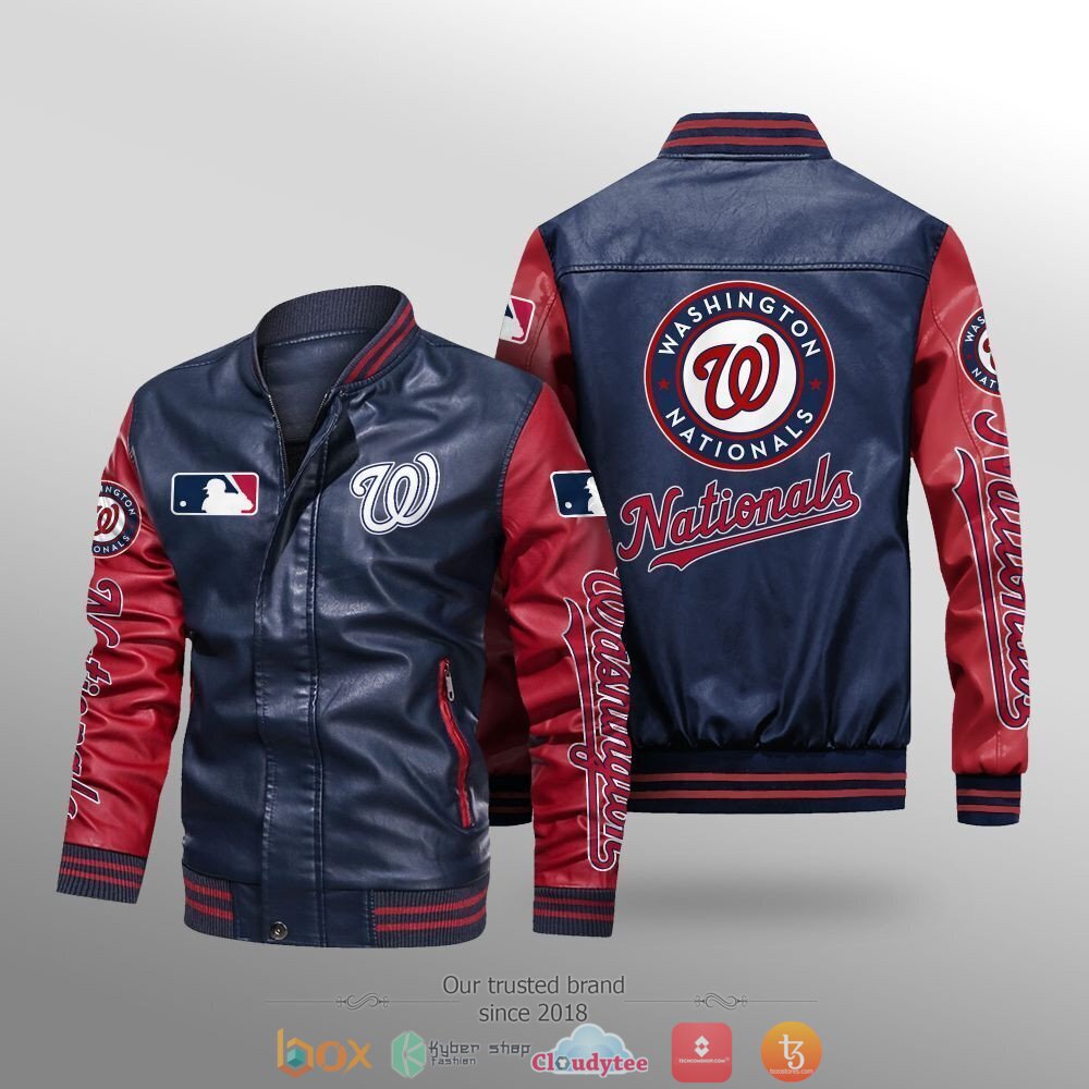 MLB Washington Nationals Leather bomber jacket 1