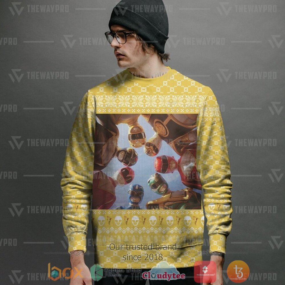 NEW MMPR Straight Outta Angel Grove Merry Christmas Sweater 12 MMPR Straight Outta Angel Grove Ugly Christmas Sweater 1 2 3 4 5 6 7 8 9 10 11