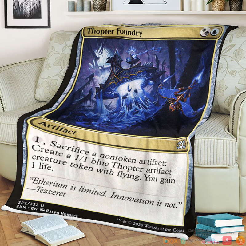 2Xm 222 Thopter Foundry Magic The Gathering Soft Blanket 1 Magic The Gathering 2Xm 222 Thopter Foundry Blanket
