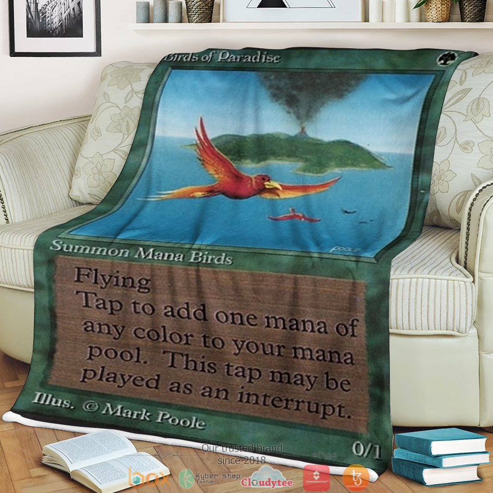 Magic The Gathering Beta Birds of Paradise Blanket