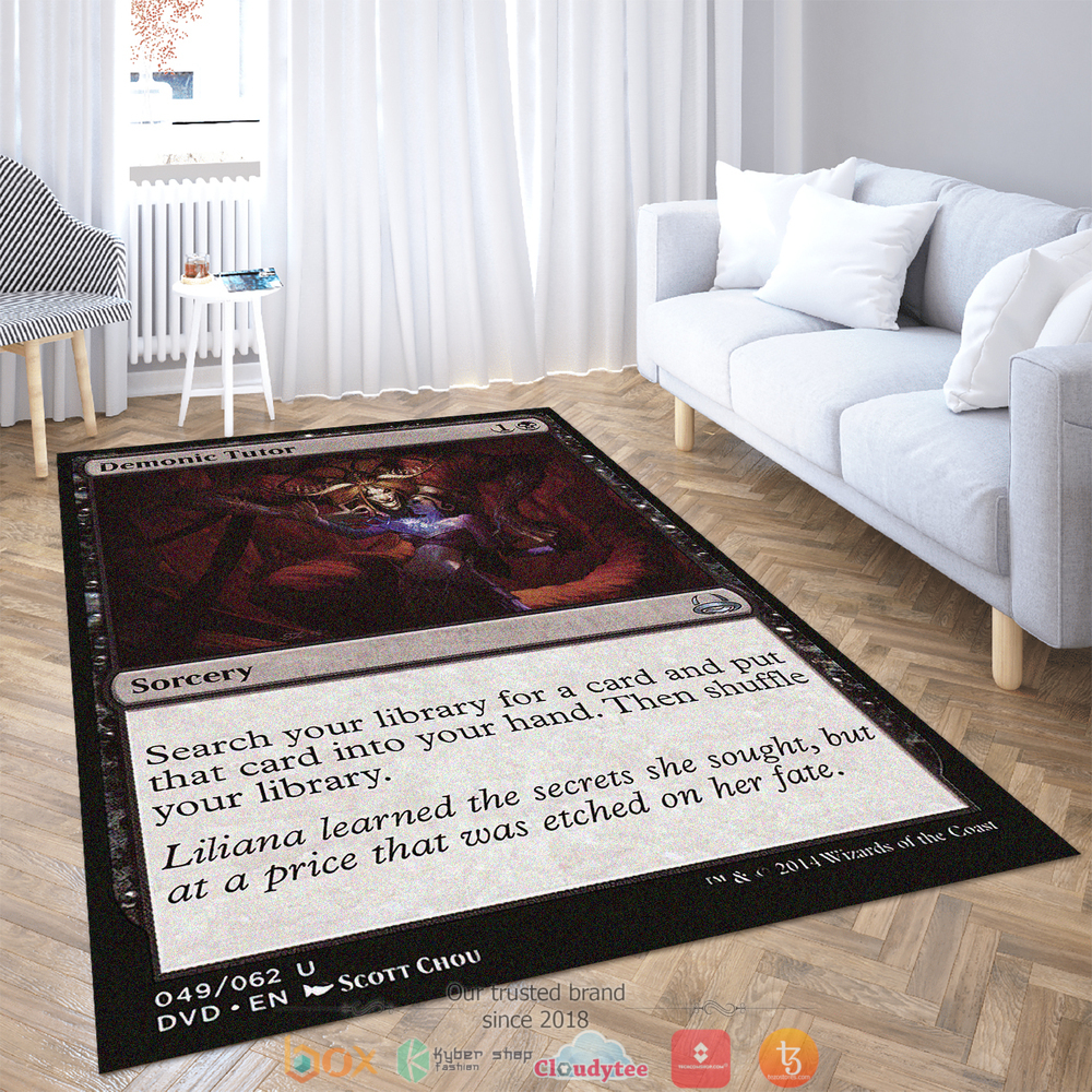 Magic The Gathering Demonic Tutor Rectangular Rug