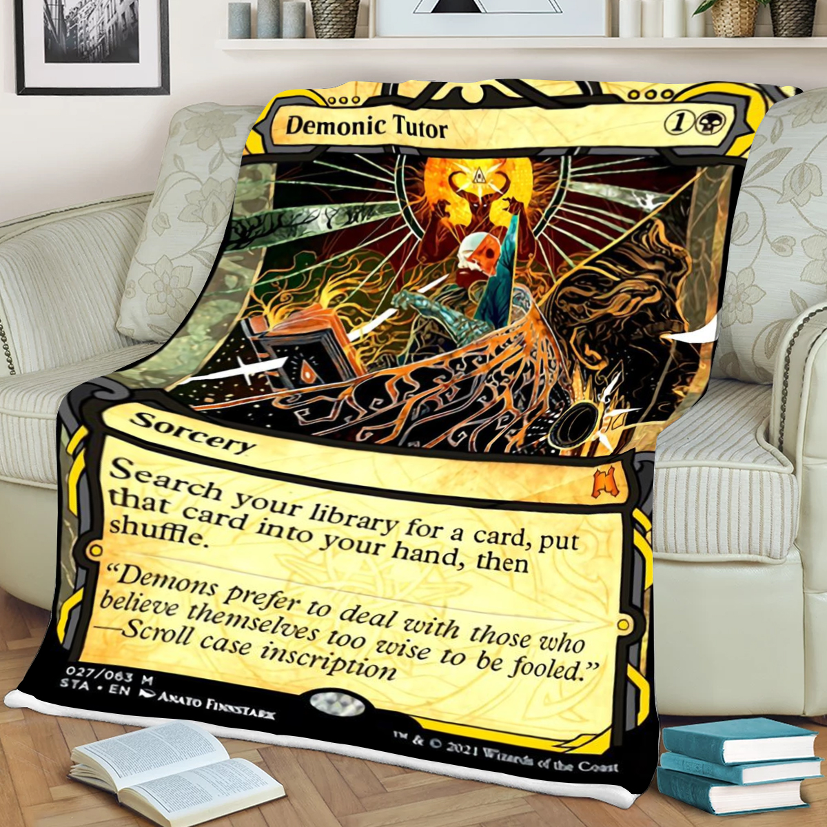 Magic The Gathering Demonic Tutor Sherpa Blanket