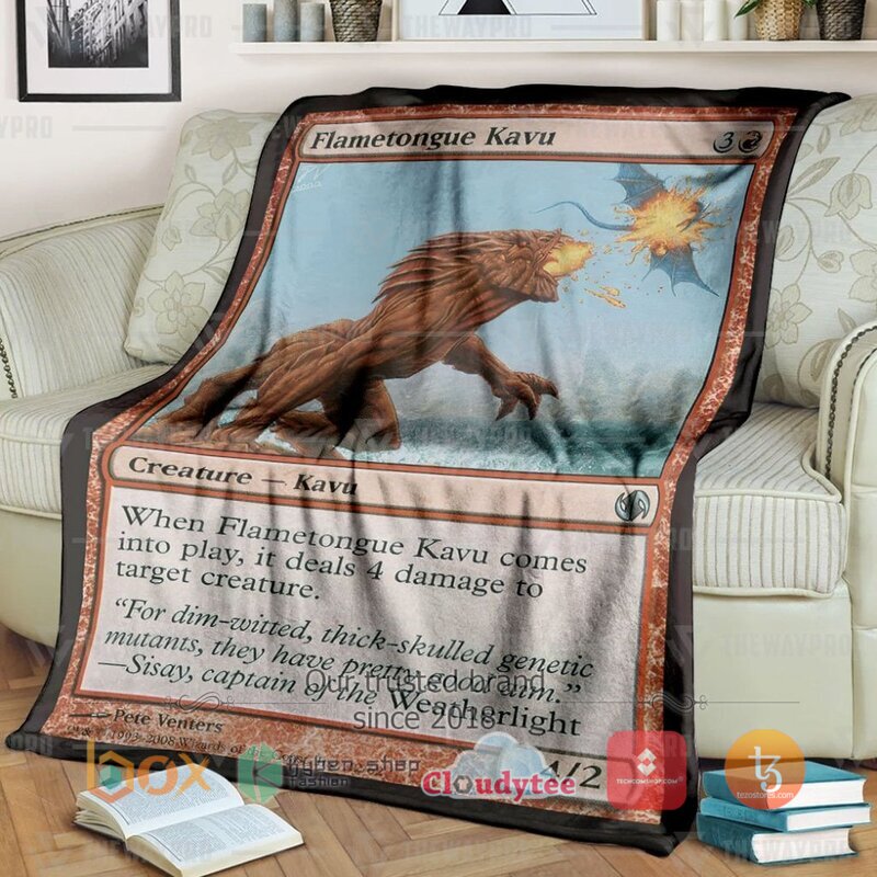 Magic The Gathering Flametongue Kavu Blanket