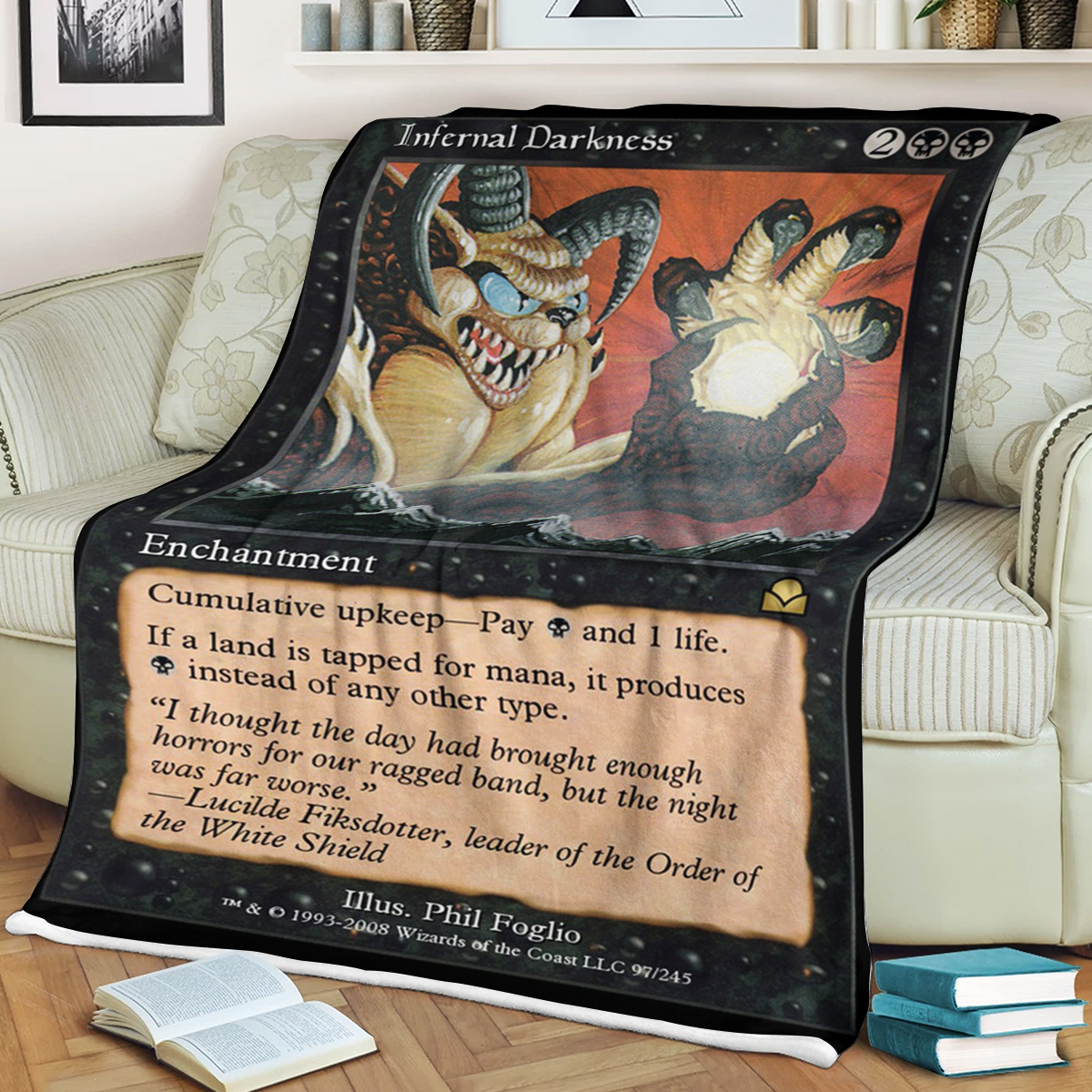 Magic The Gathering Infernal Darkness Blanket