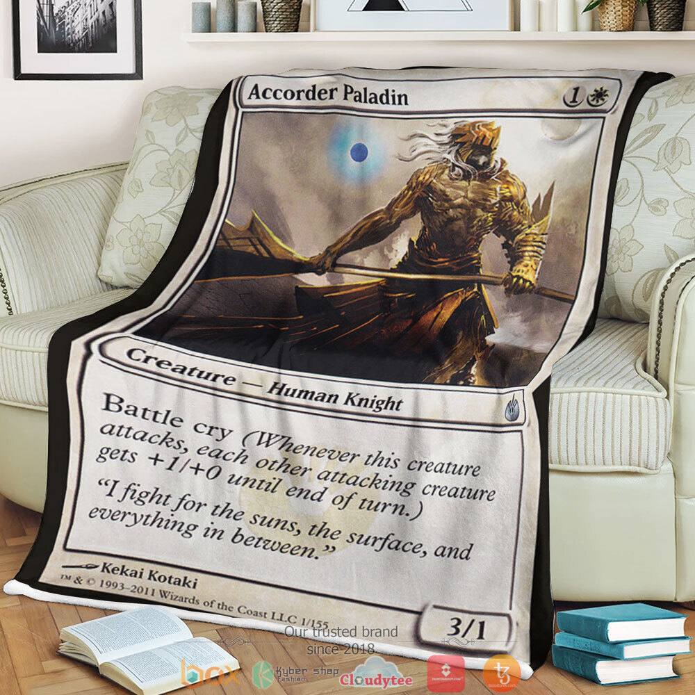 Mbs 1 Accorder Paladin Magic The Gathering fleece blanket 1 Magic The Gathering Mbs 1 Accorder Paladin Blanket