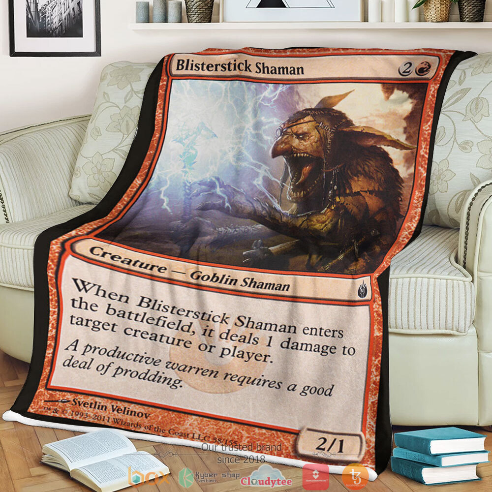 Mbs 58 Blisterstick Shaman Magic The Gathering fleece blanket 3 Magic The Gathering Mbs 58 Blisterstick Shaman Blanket
