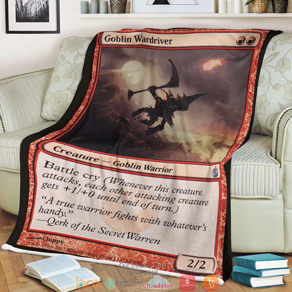 Mbs 64 Goblin Wardriver Magic The Gathering fleece blanket 3 Magic The Gathering Mbs 64 Goblin Wardriver Blanket