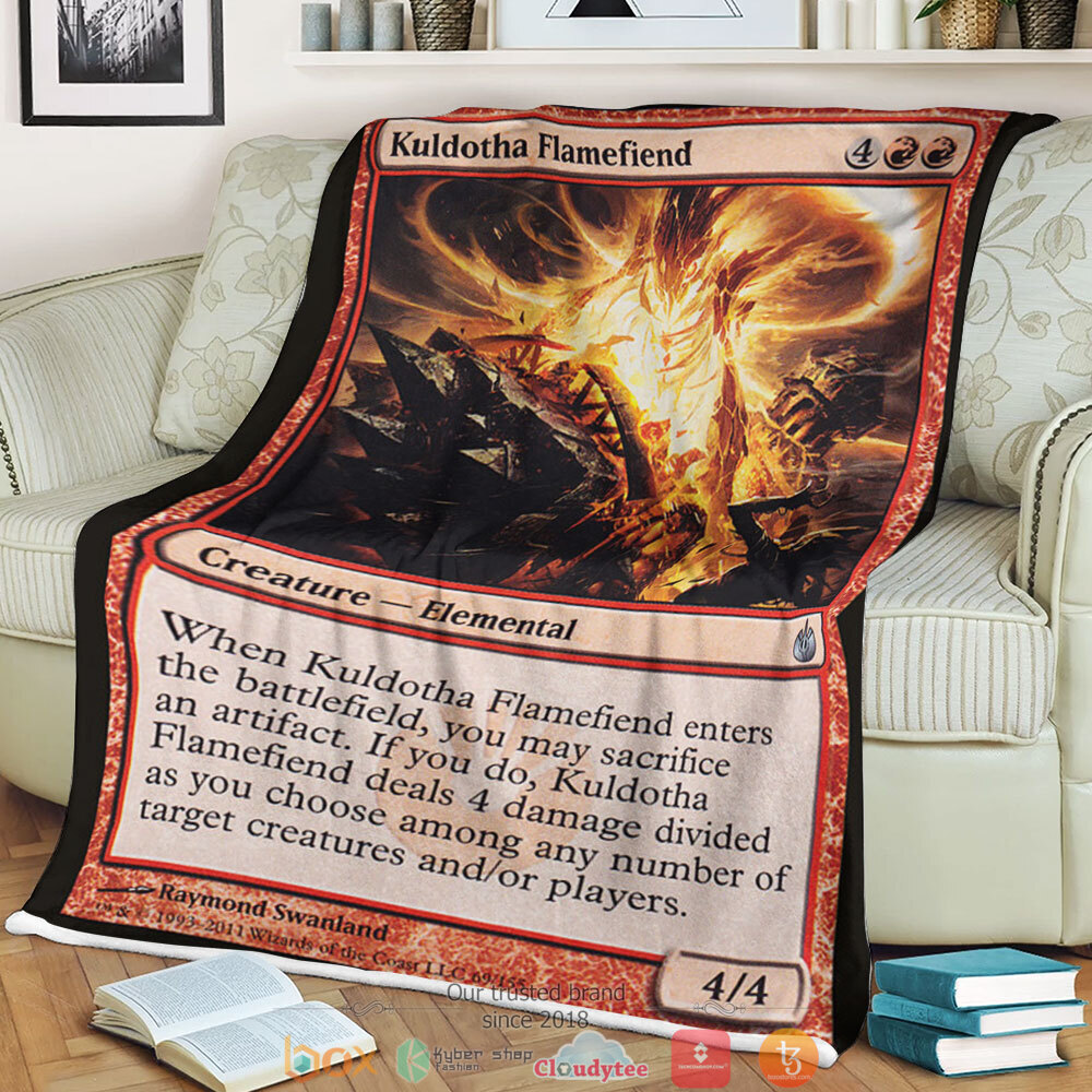 Mbs 69 Kuldotha Flamefiend Magic The Gathering fleece blanket 2 Magic The Gathering Mbs 69 Kuldotha Flamefiend Blanket