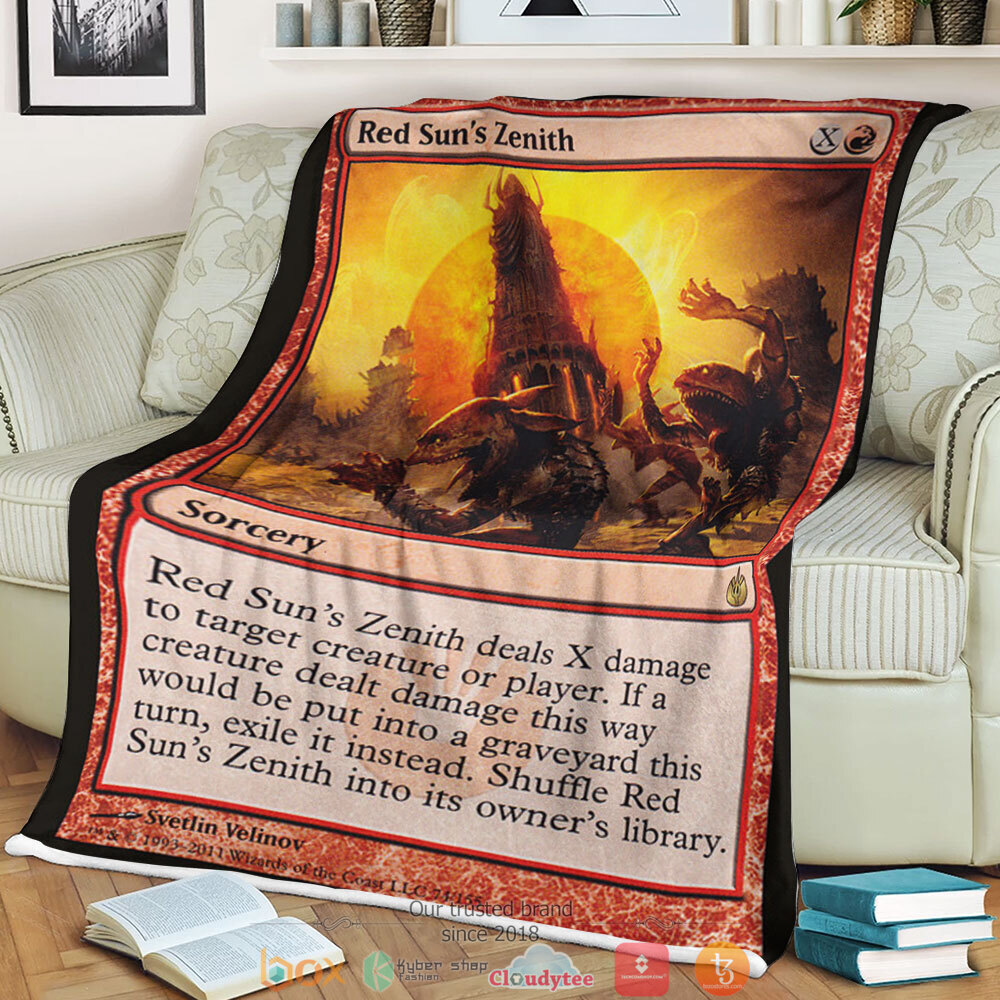 Mbs 74 Red Sun S Zenith Magic The Gathering fleece blanket 2 Magic The Gathering Mbs 74 Red Sun S Zenith Blanket