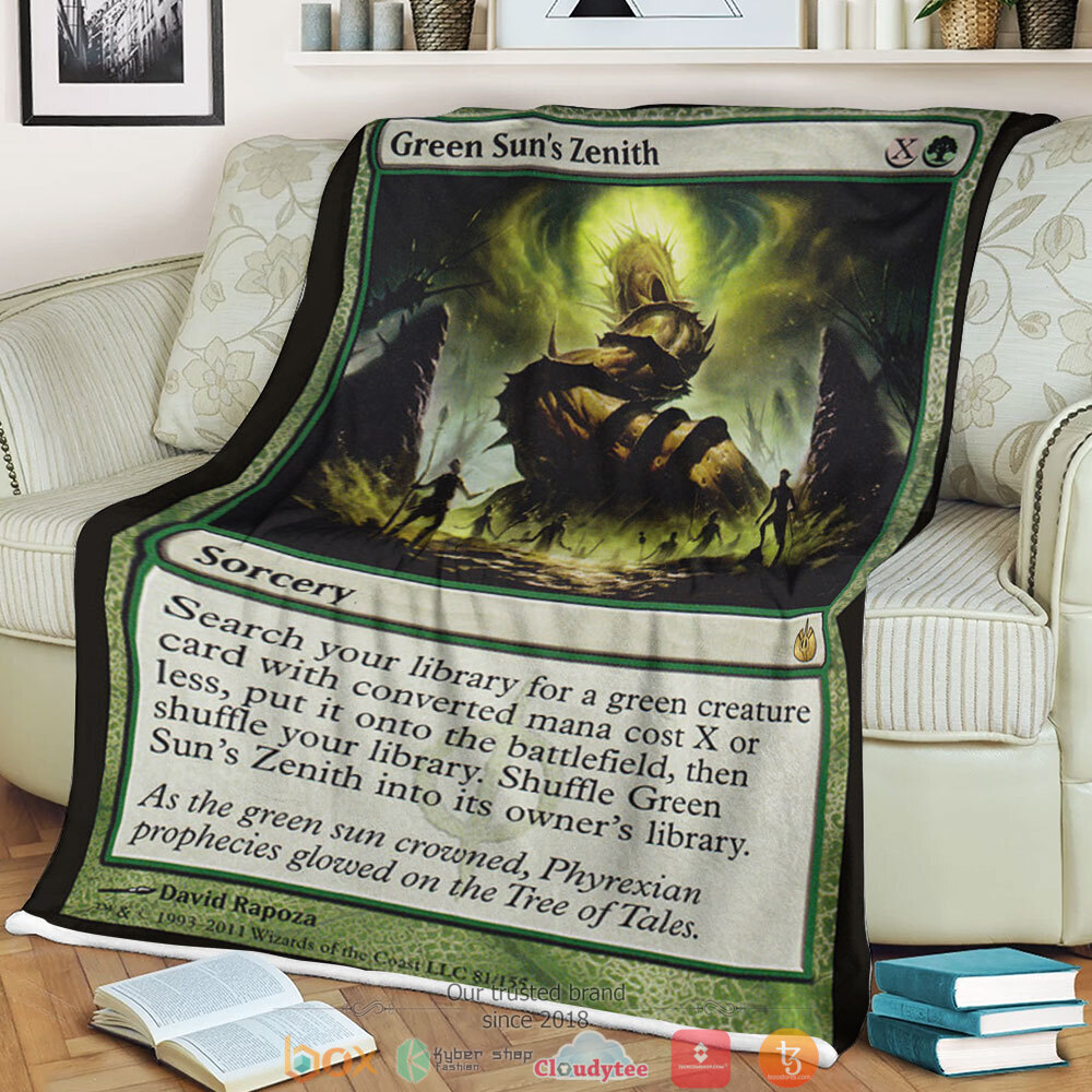 Mbs 81 Green Sun S Zenith Magic The Gathering fleece blanket 3 Magic The Gathering Mbs 81 Green Sun S Zenith Blanket