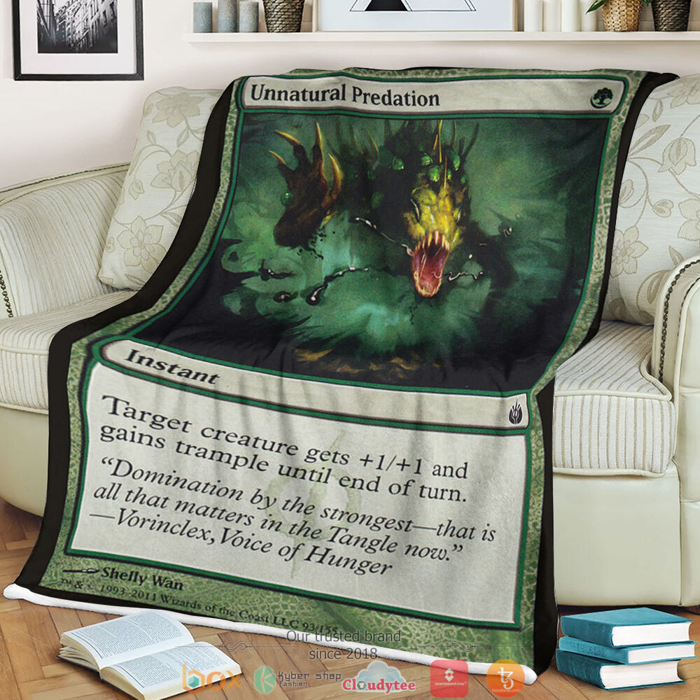 Mbs 93 Unnatural Predation Magic The Gathering fleece blanket 2 Magic The Gathering Mbs 93 Unnatural Predation Blanket