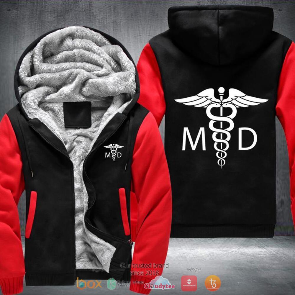 Medical Doctor MD Caduceus Fleece hoodie