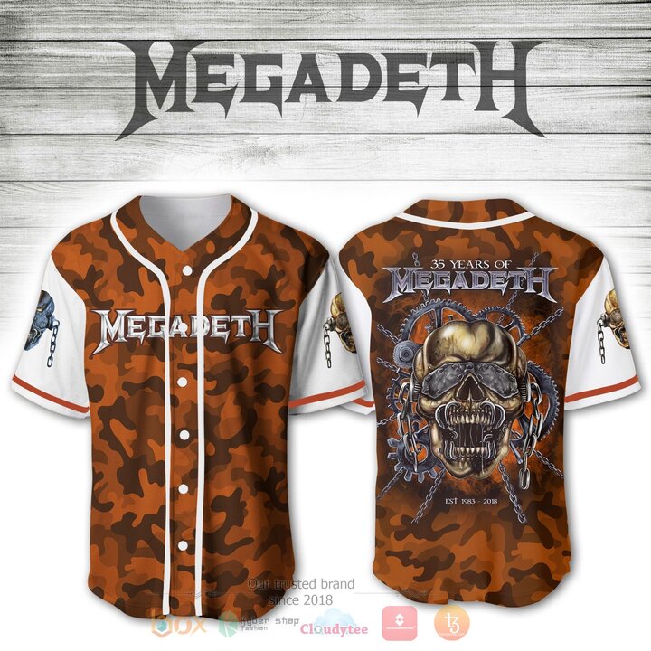 BEST Megadeth 35 Years Of Megadeth Est est 1983 2018 Baseball Jerseys 3 Megadeth 35 Years Of Megadeth Est est 1983 2018 Baseball Jersey Shirt