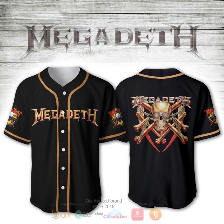 Megadeth Skull Baseball Jersey Shirt