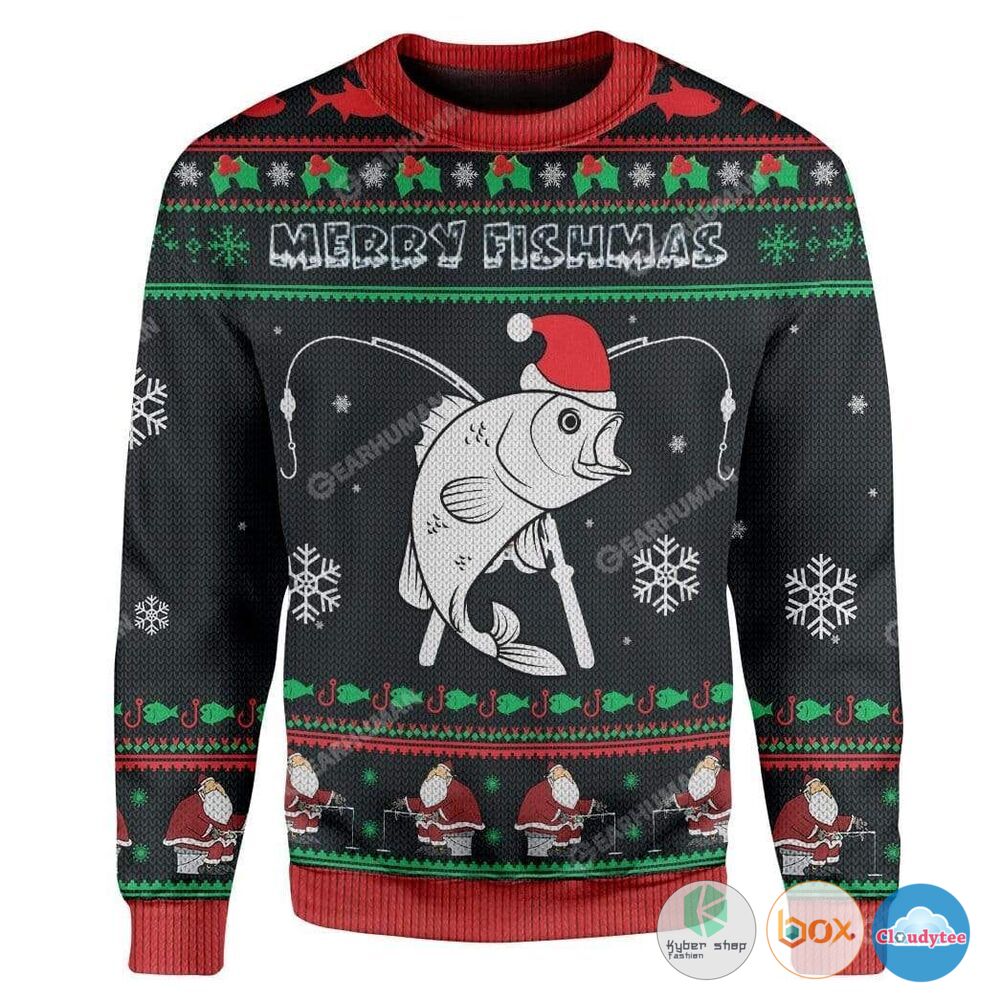 Merry Fishmas Christmas Sweater 34 Merry Fishmas Christmas Sweater 1