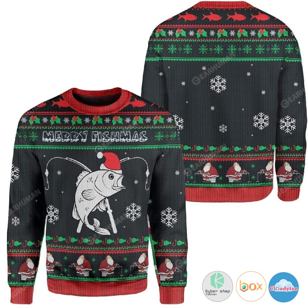 Merry Fishmas Christmas Sweater 35 Merry Fishmas Christmas Sweater 1 2