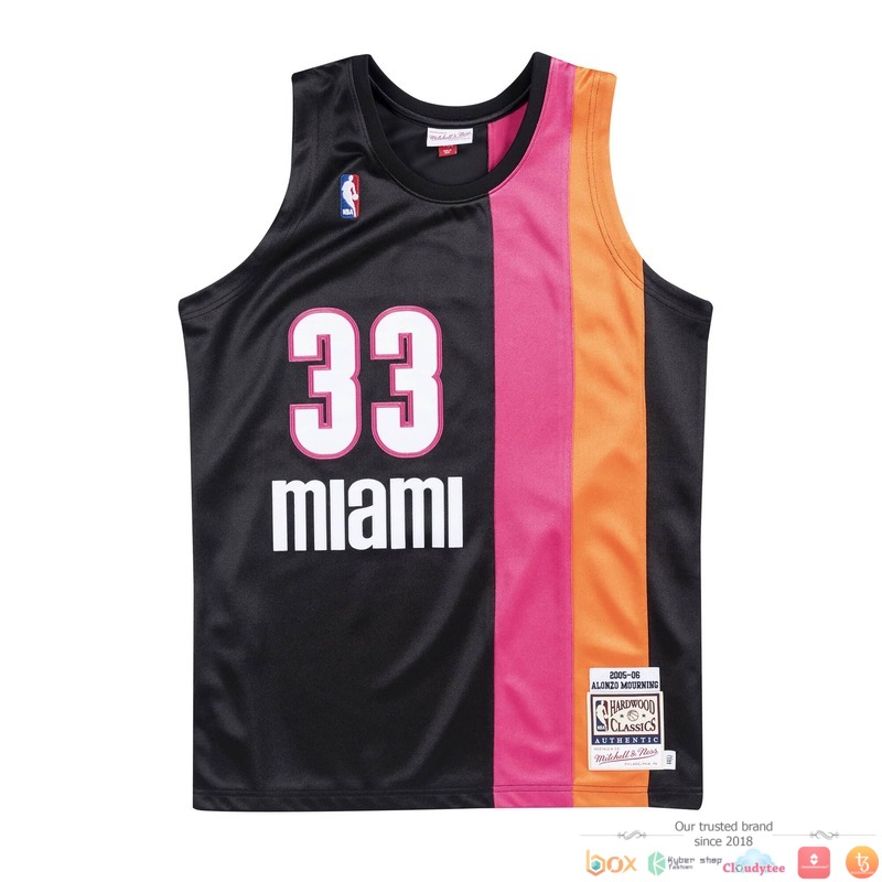 Miami Heat Alternate 2005-2006 Alonzo Mourning 33 Basketball Jersey 2 Miami Heat Alternate 2005 2006 Alonzo Mourning 33 NBA Basketball Jersey 1