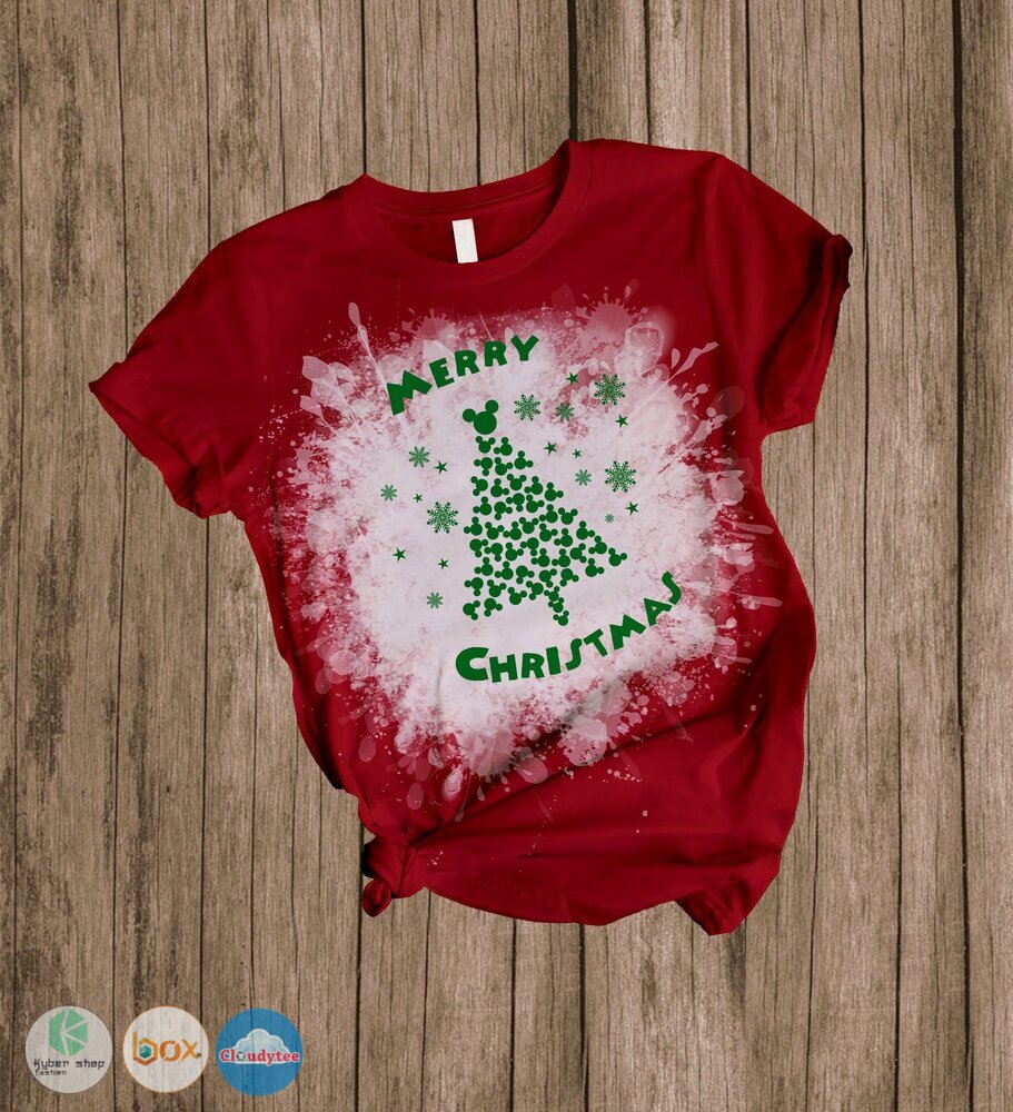 Mickey Mouse christmas tree Merry Christmas short sleeves Pajamas Set