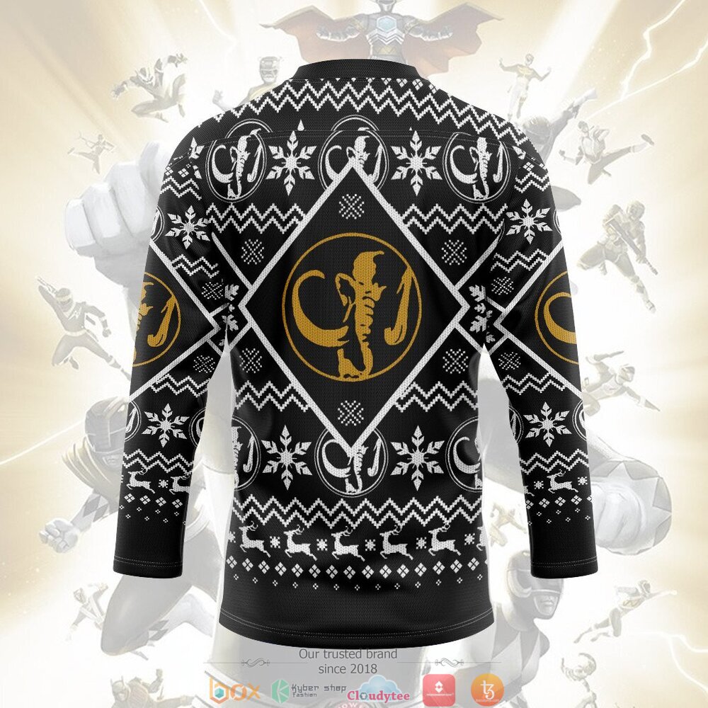 Mighty Morphin Black Power Rangers hockey jersey 1 2 3 4 5