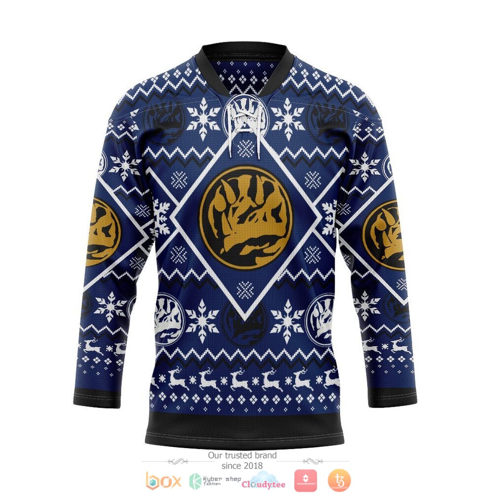 Mighty Morphin Blue Power Rangers hockey jersey