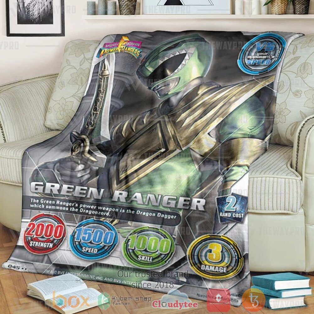 Mighty Morphin Green Power Ranger Custom Soft Blanket