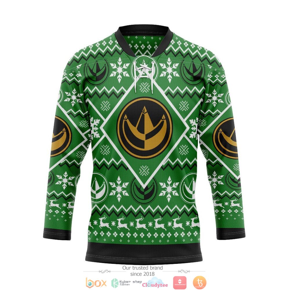 Mighty Morphin Green Power Rangers hockey jersey