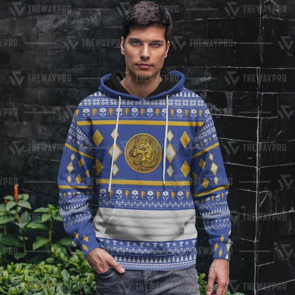 Mighty Morphin Ninjetti Blue Wolf Ranger 3D All Over Printed Hoodie 1 2 3