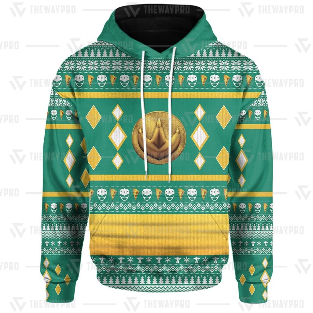 Mighty Morphin Ninjetti Green Dragon Ranger 3D All Over Printed Hoodie