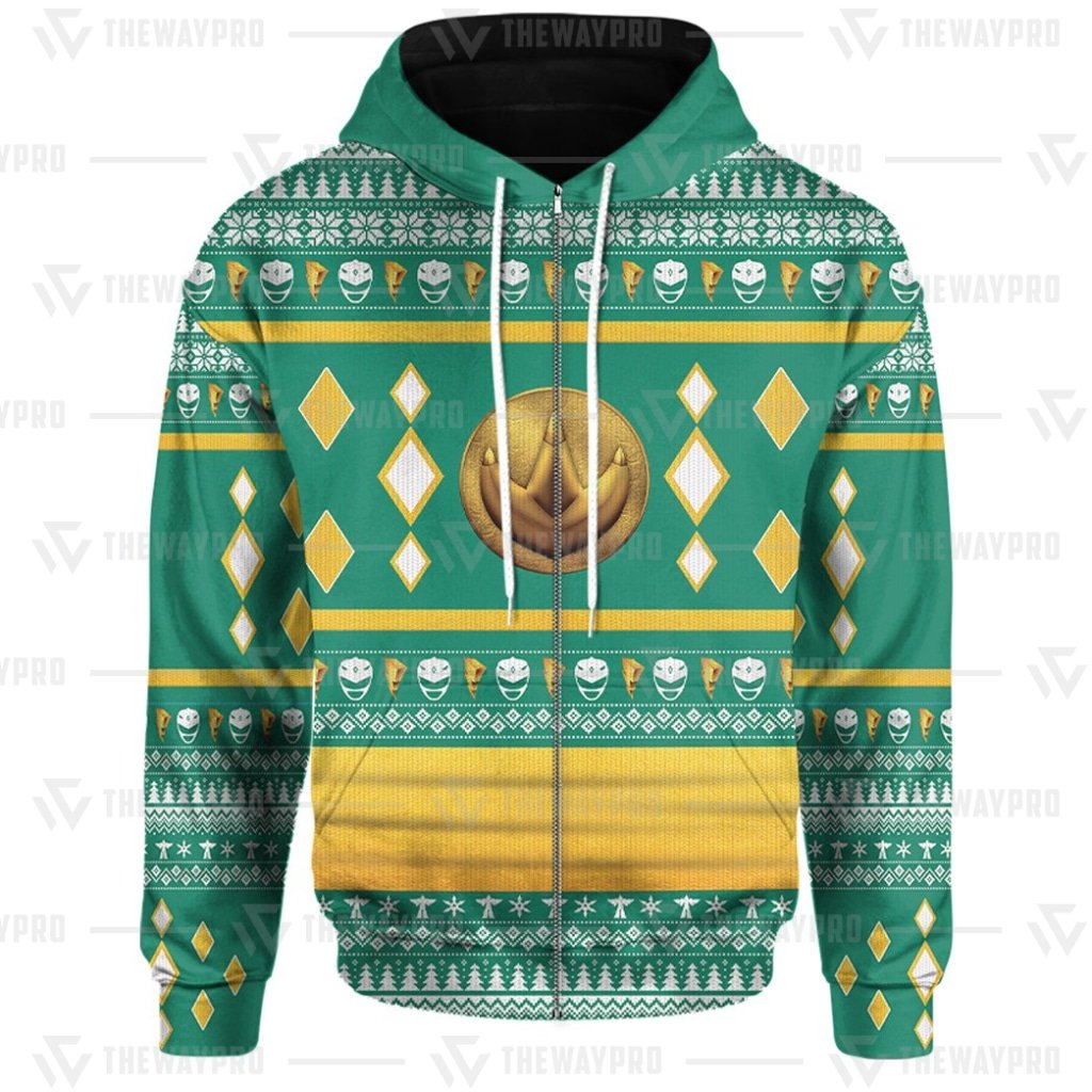 Mighty Morphin Ninjetti Green Dragon Ranger 3D All Over Printed Hoodie 1