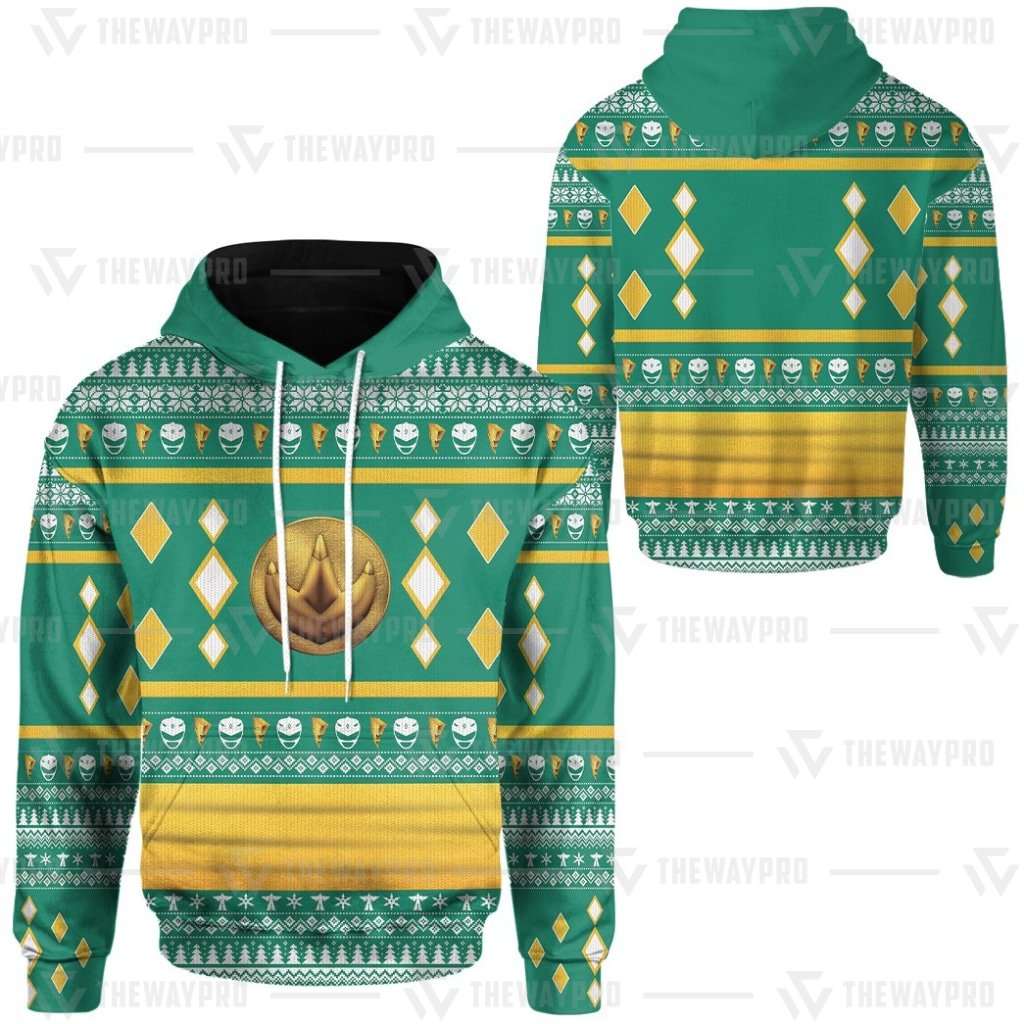 Mighty Morphin Ninjetti Green Dragon Ranger 3D All Over Printed Hoodie 1 2