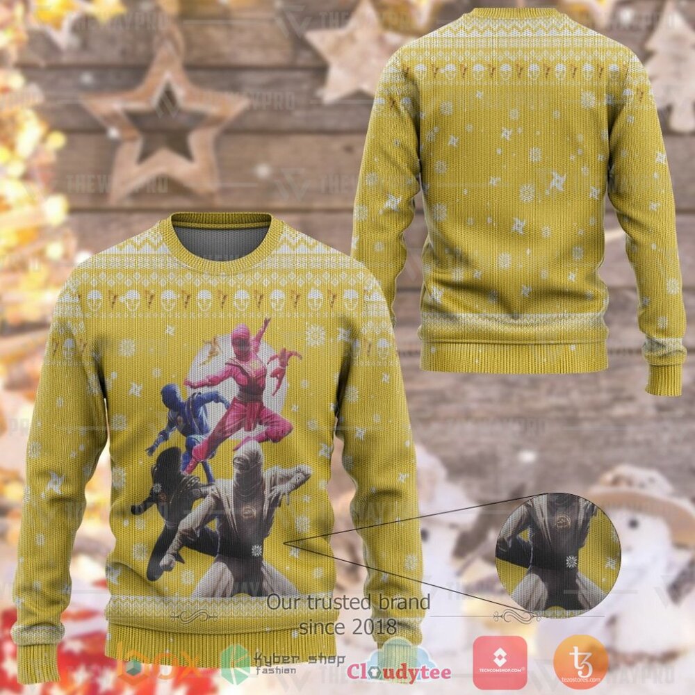 NEW Mighty Morphin Ninjetti New Pattern Merry Christmas Sweater 4 Mighty Morphin Ninjetti New Ugly Christmas Sweater 1 2 3