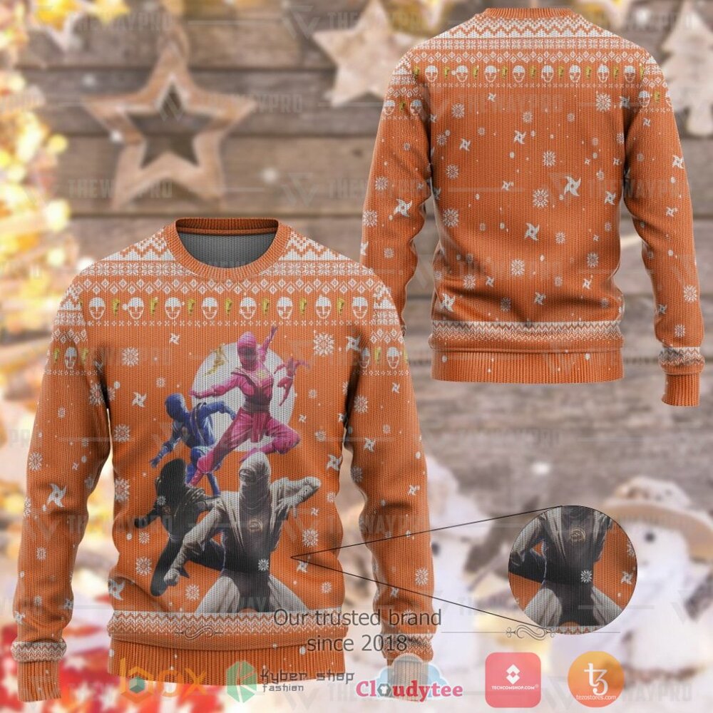 NEW Mighty Morphin Ninjetti New Pattern Merry Christmas Sweater 8 Mighty Morphin Ninjetti New Ugly Christmas Sweater 1 2 3 4 5 6 7