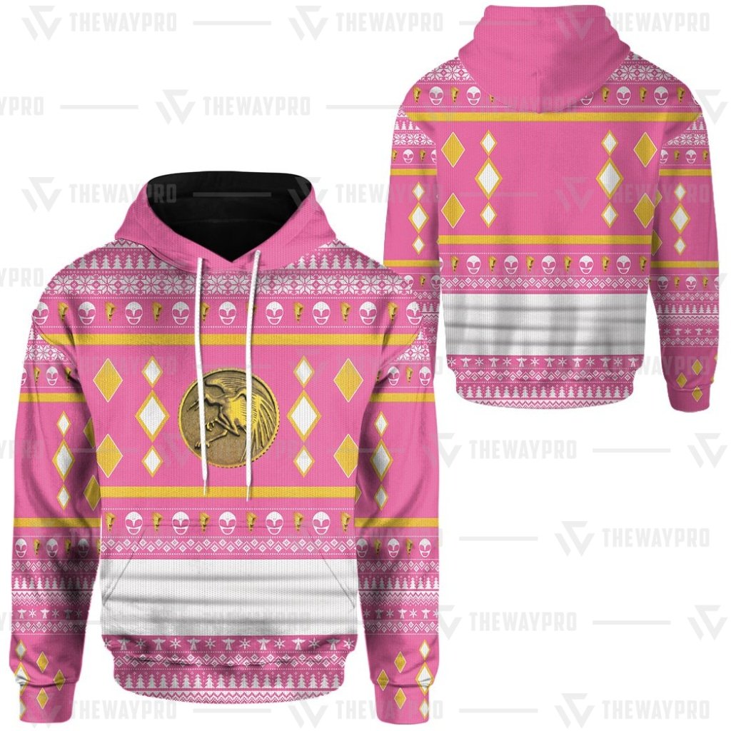 Mighty Morphin Ninjetti Pink Crane 3D All Over Printed Hoodie 1 2