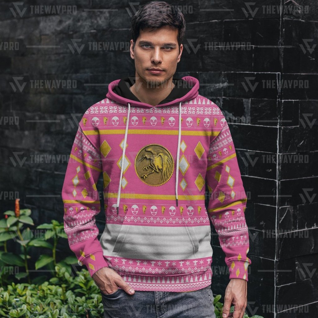 Mighty Morphin Ninjetti Pink Crane 3D All Over Printed Hoodie 1 2 3