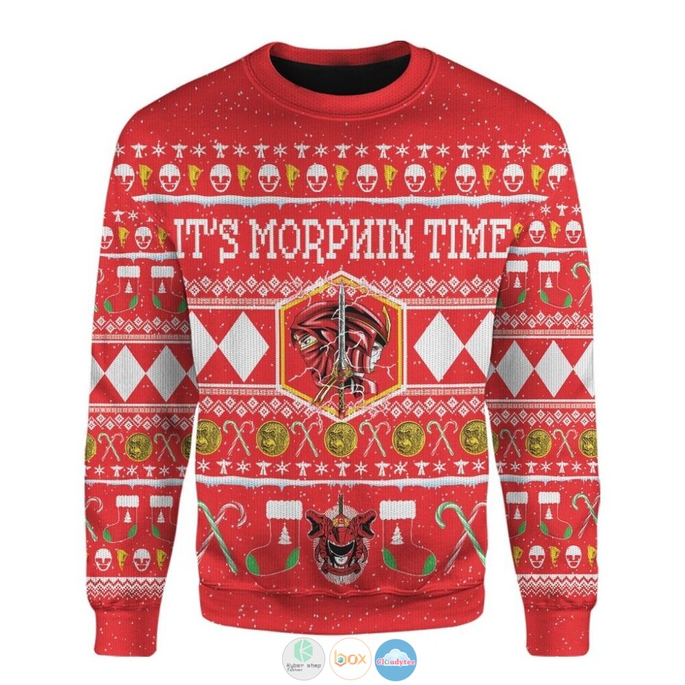 Mighty Morphin Ninjetti Red Ranger Ugly Christmas Sweater 6 Mighty Morphin Ninjetti Red Ranger Christmas Sweater 1 2 3 4 5