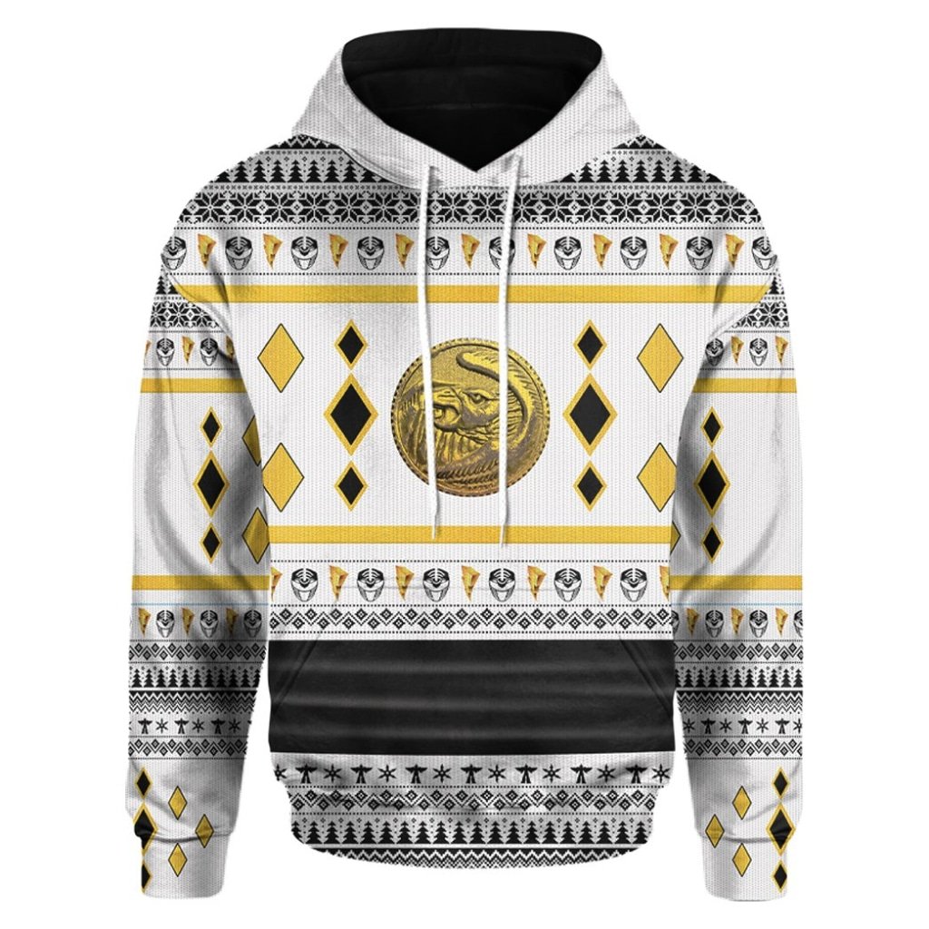 Mighty Morphin Ninjetti White Falcon Ranger 3D All Over Printed Hoodie