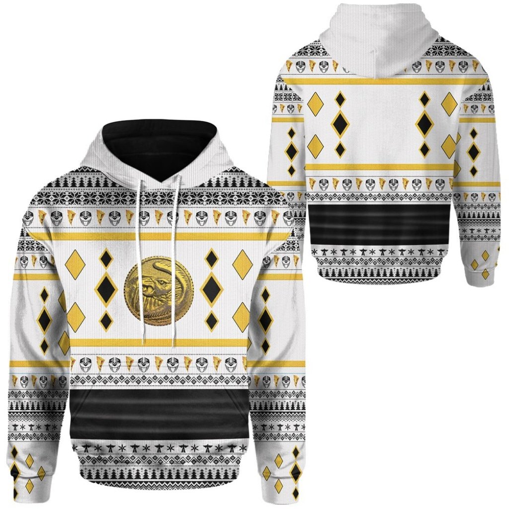 Mighty Morphin Ninjetti White Falcon Ranger 3D All Over Printed Hoodie 1 2