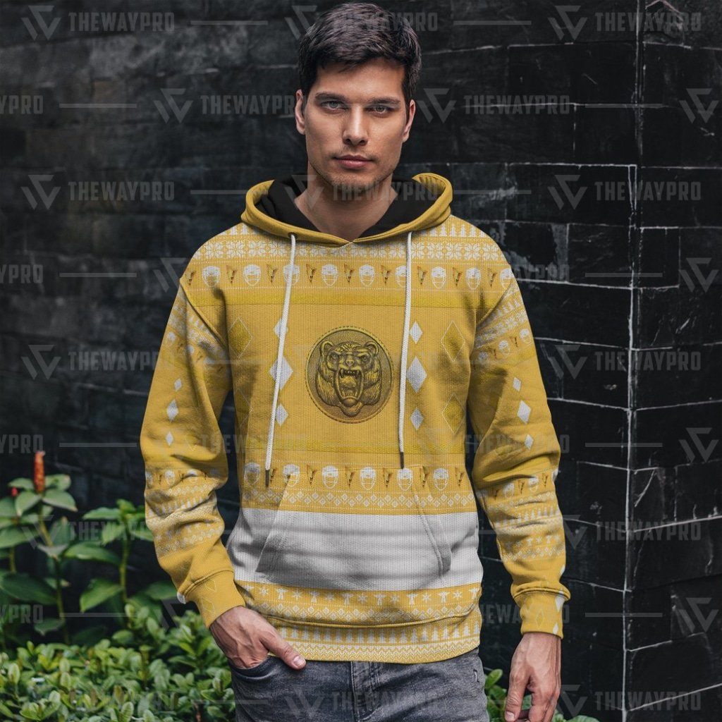 Mighty Morphin Ninjetti Yellow Bear Ranger 3D All Over Printed Hoodie 1 2 3