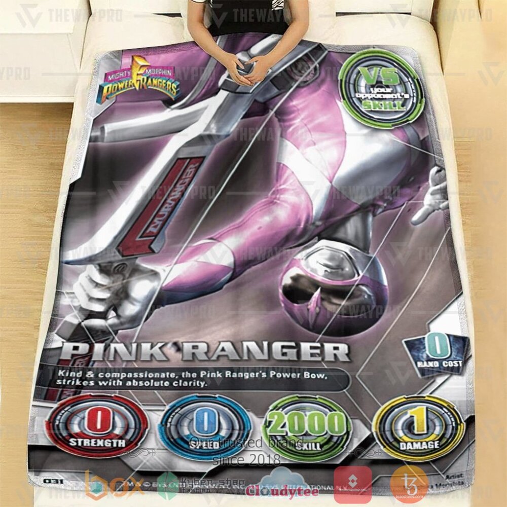 BEST Mighty Morphin Pink Power Ranger Soft Blanket 2 Mighty Morphin Pink Power Ranger Custom Soft Blanket 1