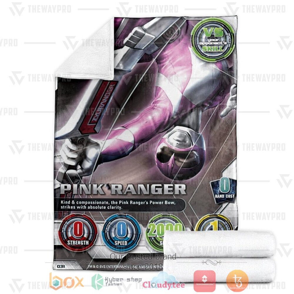 BEST Mighty Morphin Pink Power Ranger Soft Blanket 3 Mighty Morphin Pink Power Ranger Custom Soft Blanket 1 2