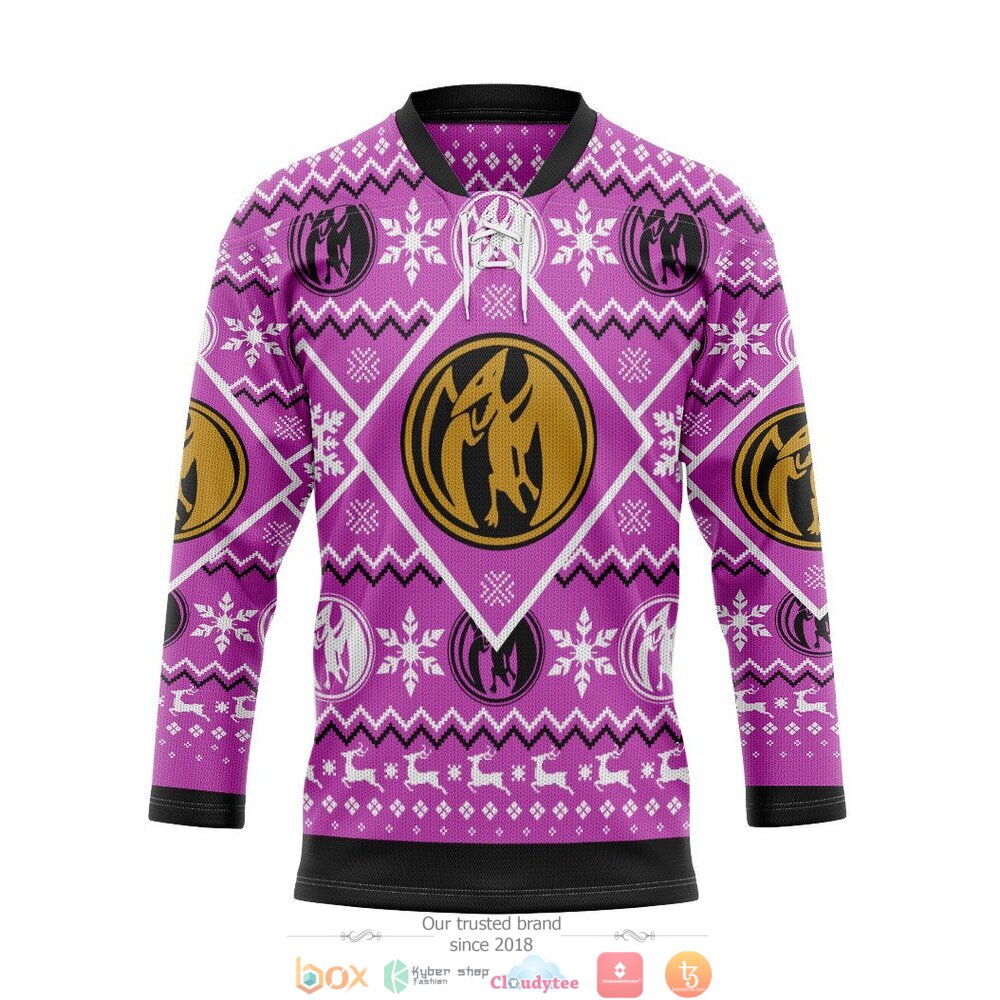 Mighty Morphin Pink Power Rangers hockey jersey