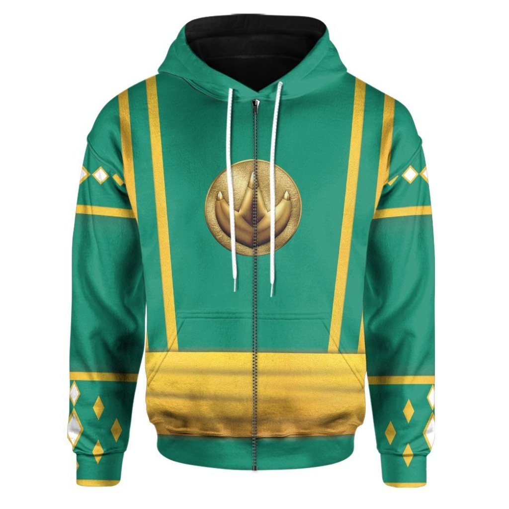 BEST Mighty Morphin Power Ranger Ninja Rangers Green Dragon 3D Printed Hoodie 2 Mighty Morphin Power Ranger Ninja Rangers Green Dragon 3D All Over Printed Hoodie 1