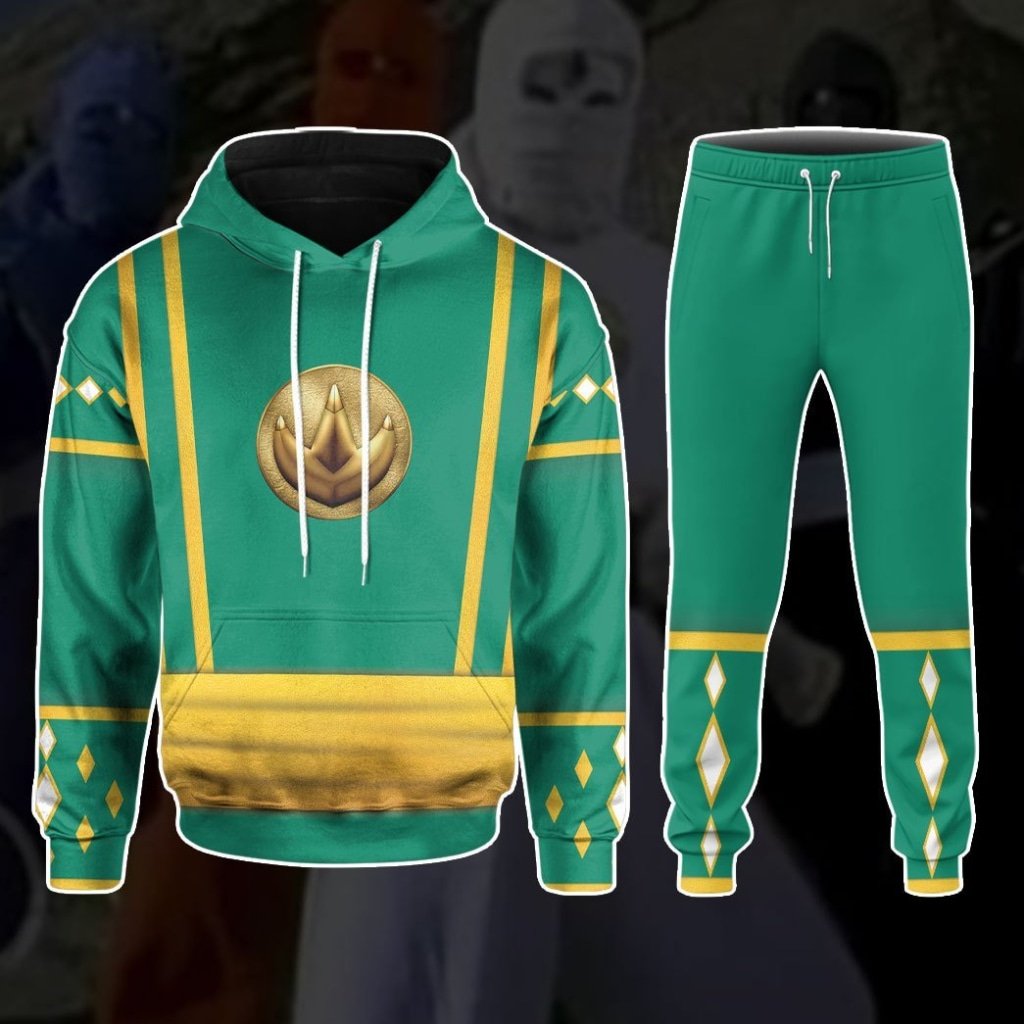 BEST Mighty Morphin Power Ranger Ninja Rangers Green Dragon 3D Printed Hoodie 3 Mighty Morphin Power Ranger Ninja Rangers Green Dragon 3D All Over Printed Hoodie 1 2