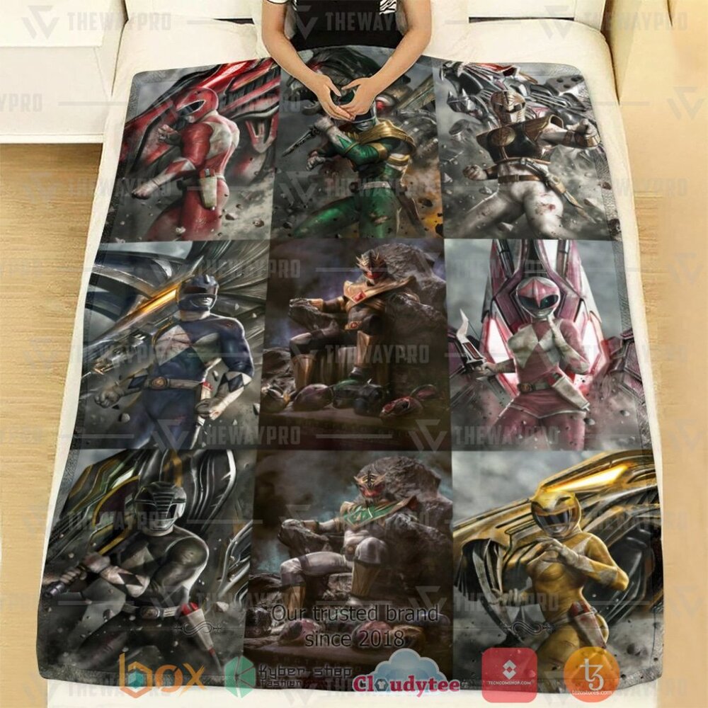 NEW Mighty Morphin Power Rangers Card Soft Blanket 2 Mighty Morphin Power Rangers Card Custom Soft Blanket 1