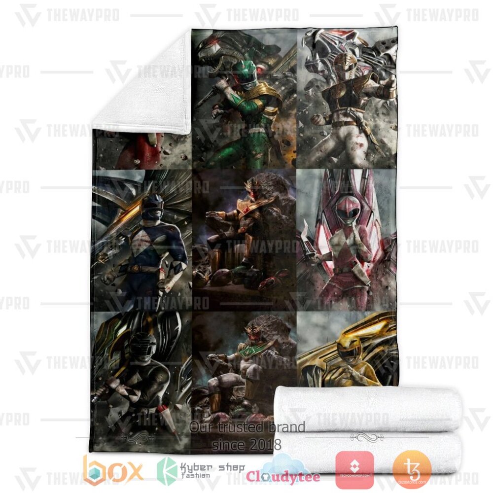 NEW Mighty Morphin Power Rangers Card Soft Blanket 3 Mighty Morphin Power Rangers Card Custom Soft Blanket 1 2