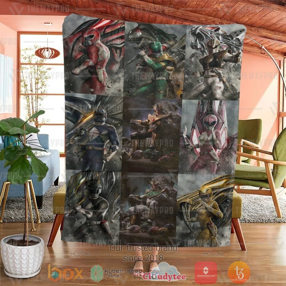 NEW Mighty Morphin Power Rangers Card Soft Blanket 4 Mighty Morphin Power Rangers Card Custom Soft Blanket 1 2 3