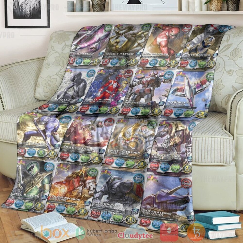 Mighty Morphin Power Rangers Cards Custom Soft Blanket